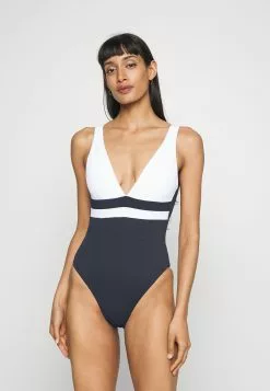 Seafolly Slice Of Splice Deep V Neck One Piece - Swimsuit - White