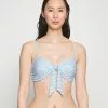 Seafolly Summer Crush Twist Tie Front Bandeau - Bikini Top - Powder Blue