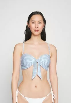Seafolly Summer Crush Twist Tie Front Bandeau - Bikini Top - Powder Blue