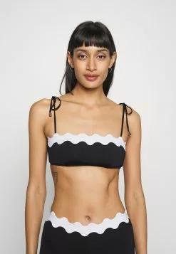 Seafolly Gia Ric Rac Bustier Bandeau - Bikini Top - Black