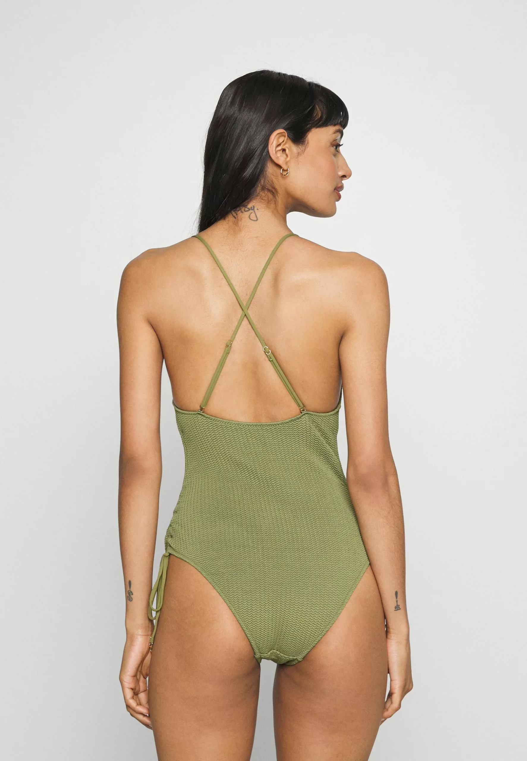 Seafolly Sea Dive Scoop Neck Drawstring Side - Swimsuit - Khaki 5 Seafolly Sea Dive Scoop Neck Drawstring Side - Swimsuit - Khaki - Image 3