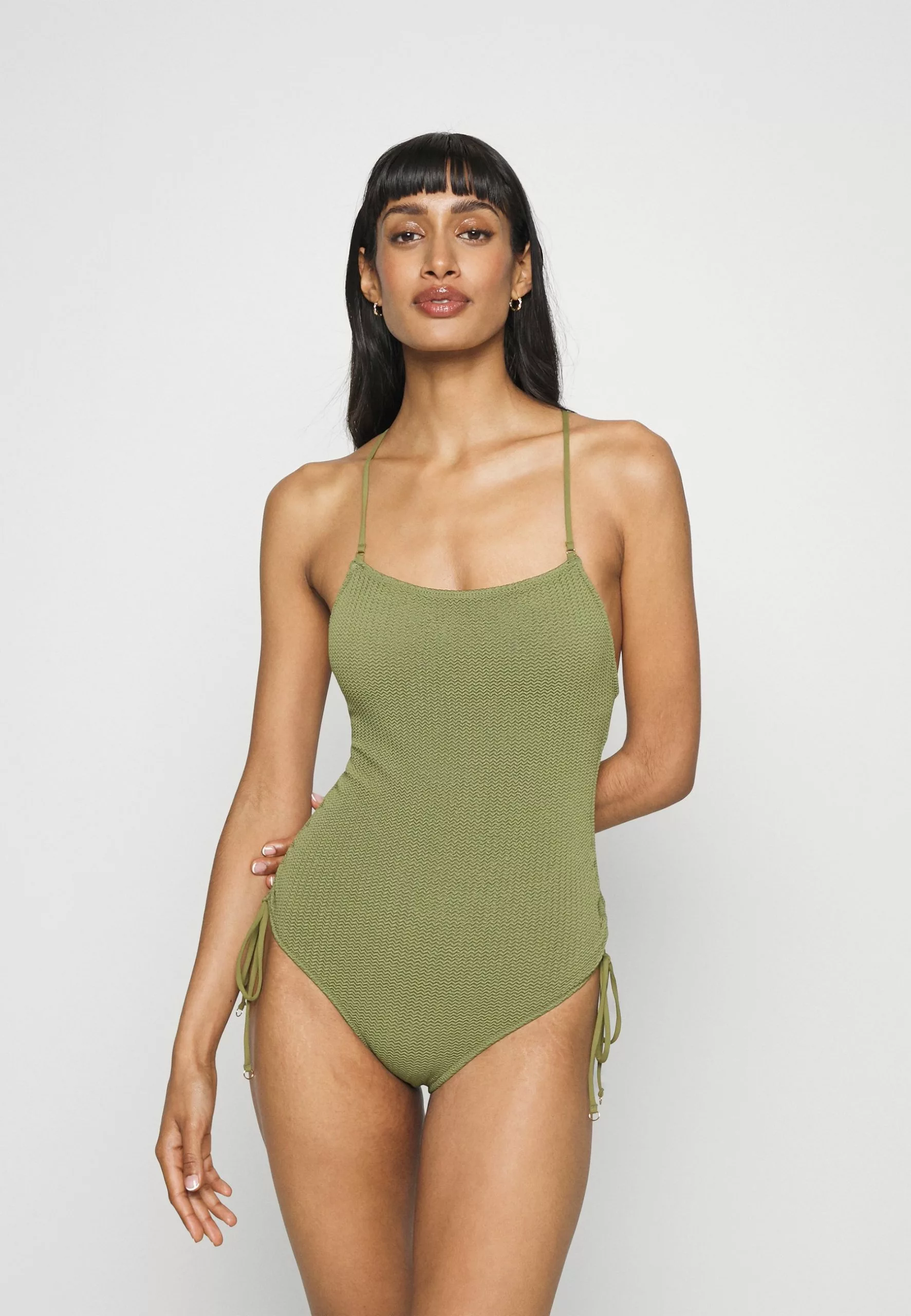 Seafolly Sea Dive Scoop Neck Drawstring Side - Swimsuit - Khaki 4 Seafolly Sea Dive Scoop Neck Drawstring Side - Swimsuit - Khaki - Image 2