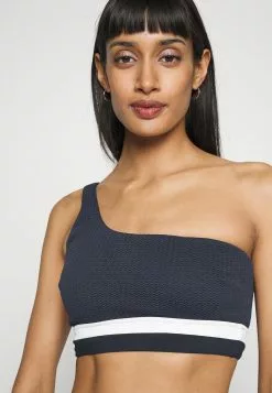 Seafolly Slice Of Splice Spliced One Shoulder - Bikini Top - White/Black -Seafolly Shop c5b7c0868fb6426082966138c8e2dbc1