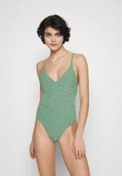 Seafolly Second Wave Vneck One Piece - Swimsuit - Palm Green