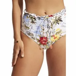 Seafolly W COAST TO COAST HIGH WAISTED PANT, Powder Blue -Seafolly Shop seafolly w coast to coast high waisted pant 22b sey 40705 913 powder blue 5