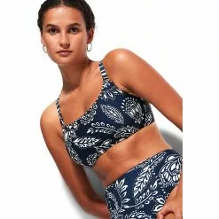 Seafolly W FOLKLORE F CUP HALTER BRA, True Navy -Seafolly Shop seafolly w folklore f cup halter bra 22a sey 31160f 933 true navy 4