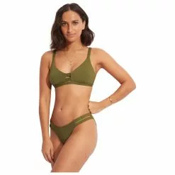 Seafolly - Women's Collective Gathered Tab Bralette - Bikini Top -Seafolly Shop seafolly womens collective gathered tab bralette bikini top detail 3