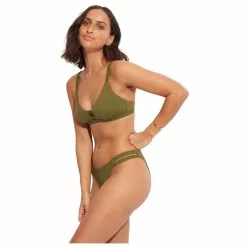 Seafolly - Women's Collective Gathered Tab Bralette - Bikini Top -Seafolly Shop seafolly womens collective gathered tab bralette bikini top detail 4