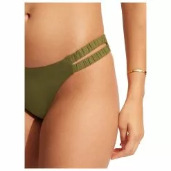 Seafolly - Women's Collective Gathered Tab Pant - Bikini Bottom -Seafolly Shop seafolly womens collective gathered tab pant bikini bottom detail 3