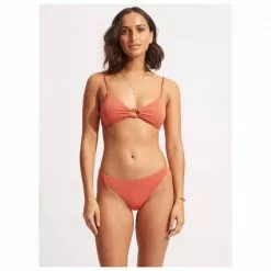 Seafolly - Women's Poolside Ring Front Bralette - Bikini Top -Seafolly Shop seafolly womens poolside ring front bralette bikini top detail 4