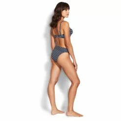 Seafolly - Women's Seaside Stripe Banded Hi Rise Pant - Bikini Bottom 11 Seafolly - Women's Seaside Stripe Banded Hi Rise Pant - Bikini Bottom -Seafolly Shop seafolly womens seaside stripe banded hi rise pant bikini bottom detail 4