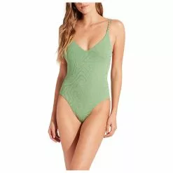 Seafolly Women's Secondwave V Neck One Piece - Swimsuit