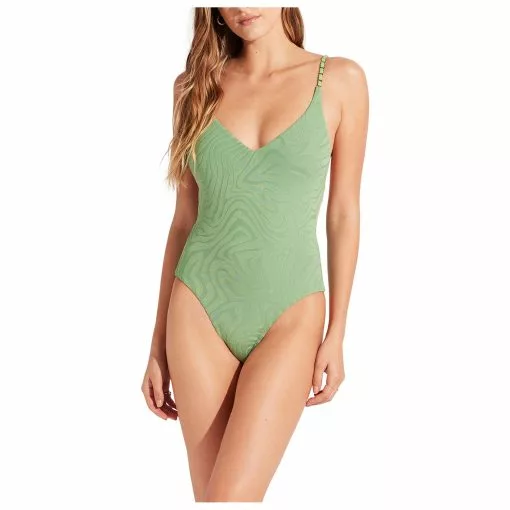 Seafolly Women's Secondwave V Neck One Piece - Swimsuit 7 Seafolly Women's Secondwave V Neck One Piece - Swimsuit -Seafolly Shop seafolly womens secondwave v neck one piece swimsuit
