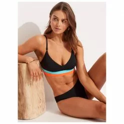 Seafolly - Women's Slice Of Splice Spliced Bralette - Bikini Top -Seafolly Shop seafolly womens slice of splice spliced bralette bikini top detail 4