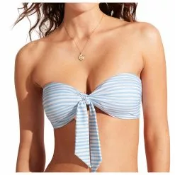 Seafolly - Women's Summercrush Twist Tie Front Bandeau - Bikini Top -Seafolly Shop seafolly womens summercrush twist tie front bandeau bikini top 1