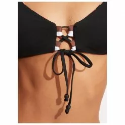Seafolly - Women's Sun Stripe Reversible Bralette - Bikini Top -Seafolly Shop seafolly womens sun stripe reversible bralette bikini top detail 5
