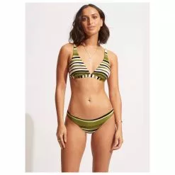 Seafolly - Women's Sun Stripe Reversible Hipster Pant - Bikini Bottom -Seafolly Shop seafolly womens sun stripe reversible hipster pant bikini bottom detail 4